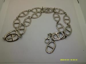 MICHAEL KORS Metal Anchor Chain Link Silver Tone Belt